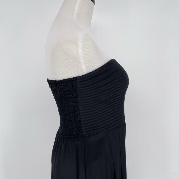 Gilner Farrar Niki Large Strapless Silk Jumpsuit Wide Leg Pockets Playsuit Black - Picture 9 of 15